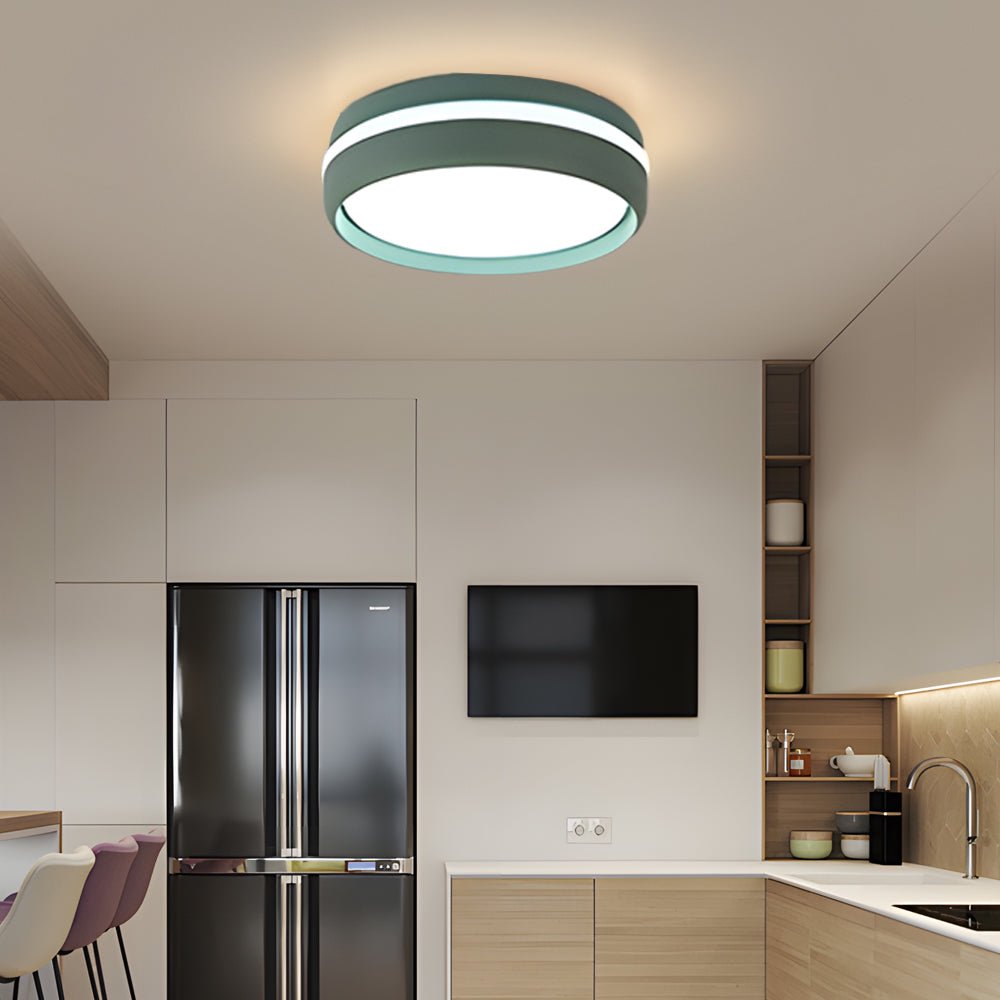 Modern Round Flush Mount LED Ceiling Light - Acrylic Shade