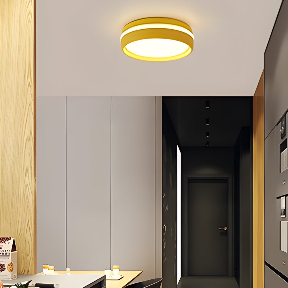 Modern Round Flush Mount LED Ceiling Light - Acrylic Shade