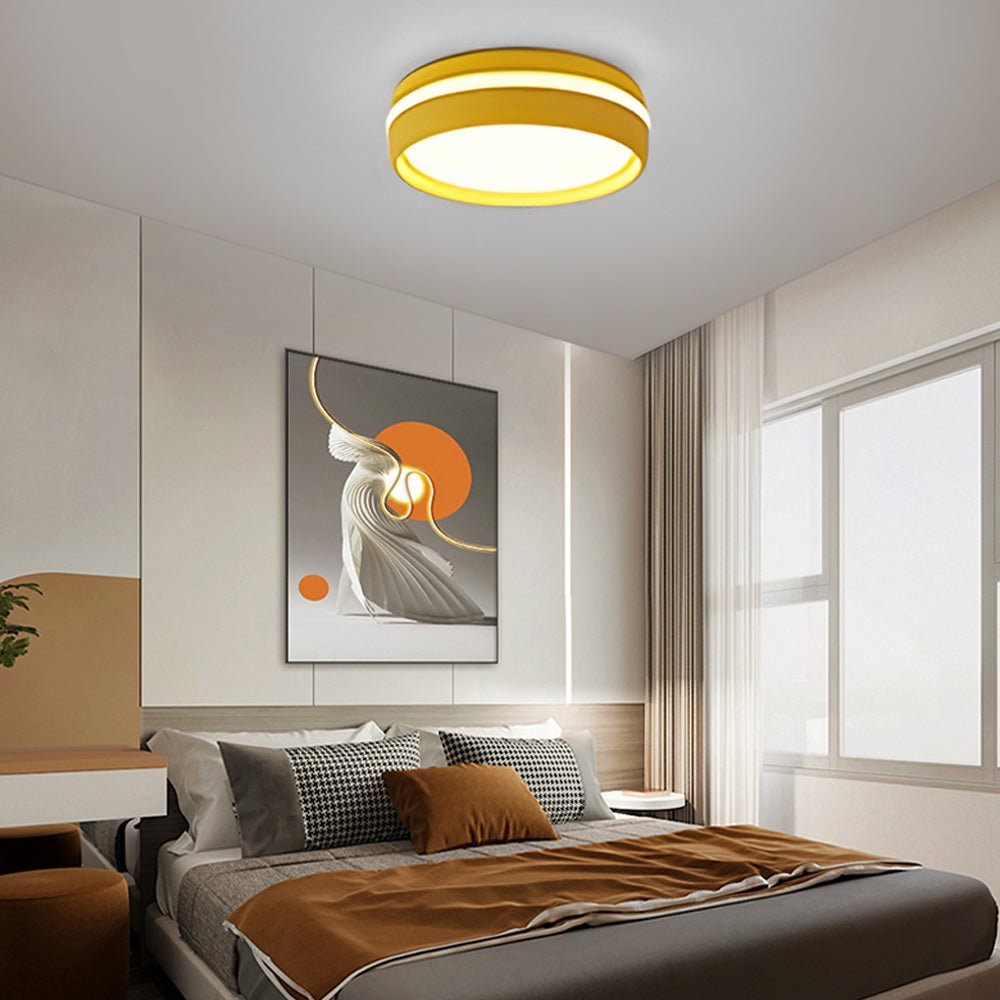 Modern Round Flush Mount LED Ceiling Light - Acrylic Shade