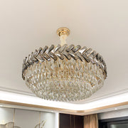 Gold Crystal Chandelier - 3-Tier, 5-Light Modern Pendant Lamp