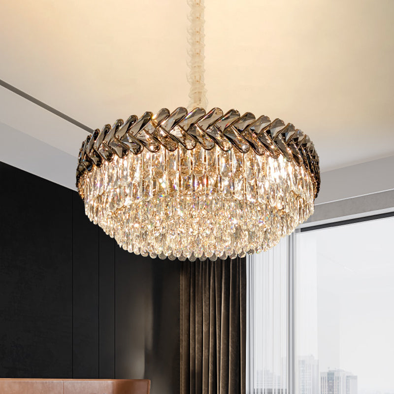 Gold Crystal Chandelier - 3-Tier, 5-Light Modern Pendant Lamp