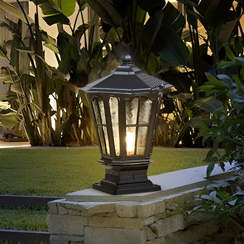 Modern Solar Powered Fence Post Light with Dual Power Options