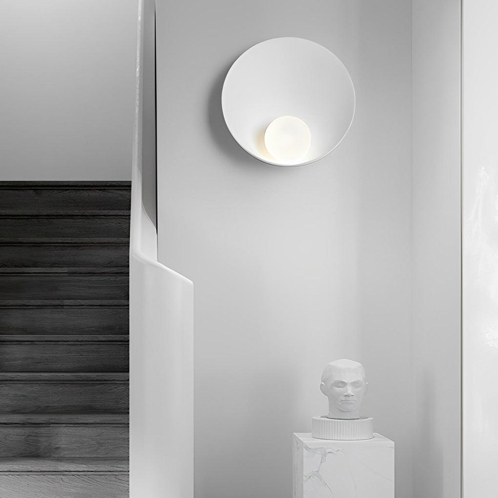 Modern Nordic White Resin Glass Round Wall Sconce