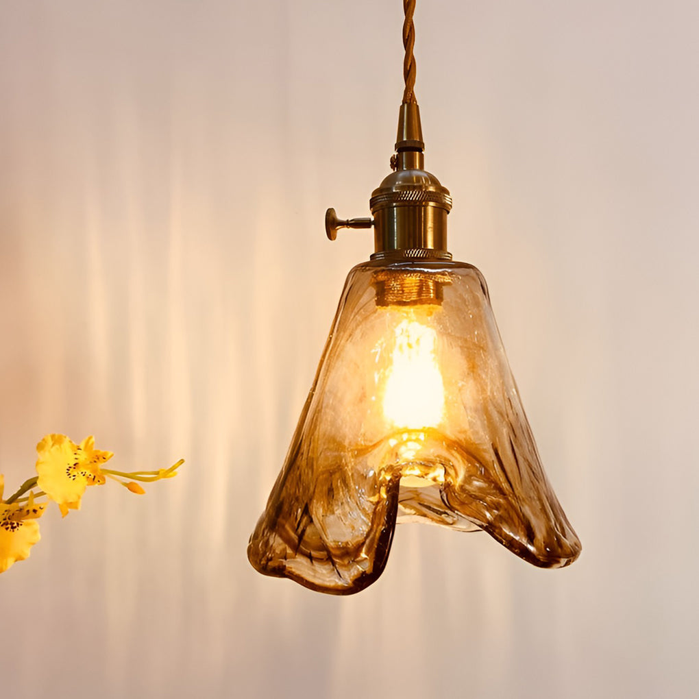 Modern Glass Pendant Light with Electroplated Metal Finish