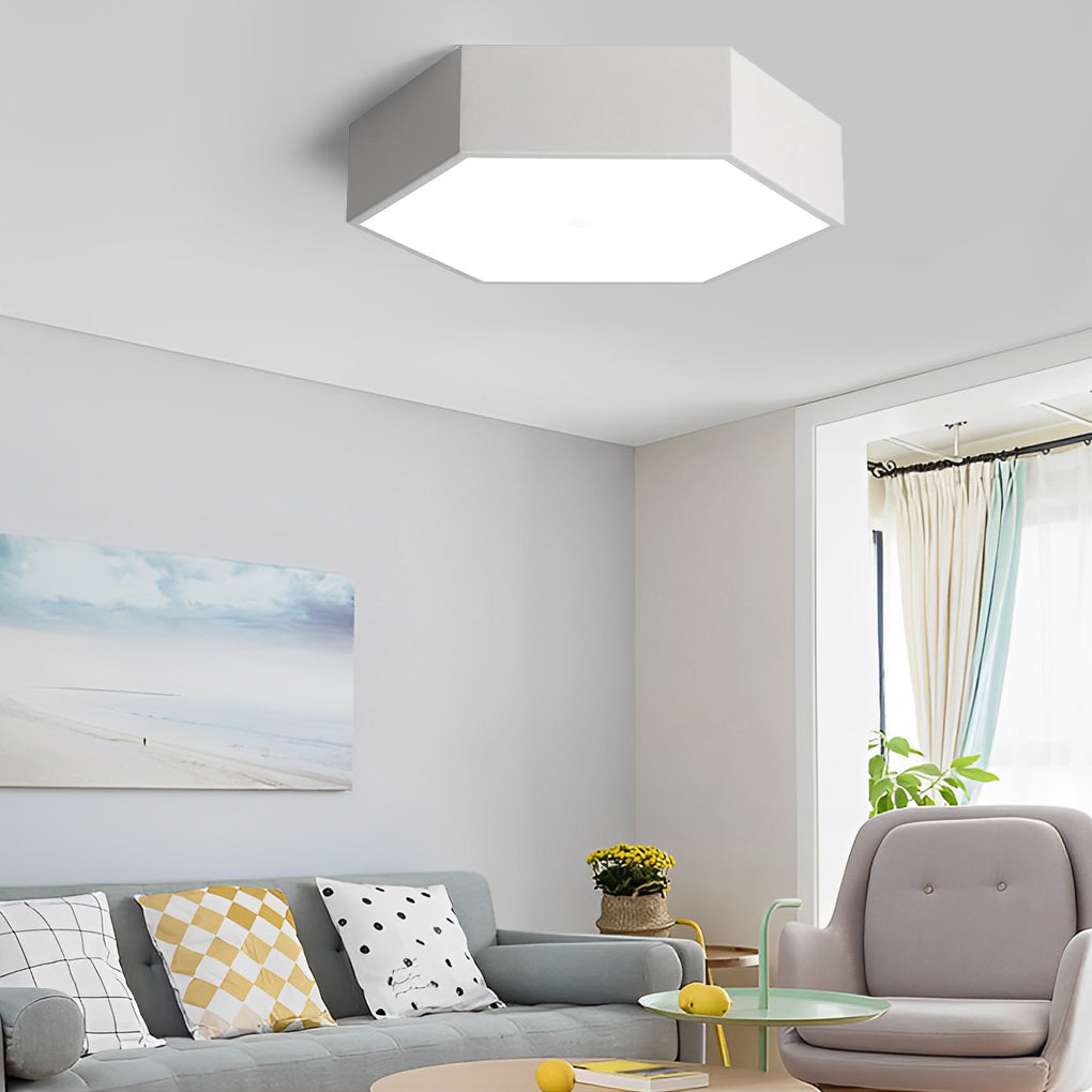Geometric LED Flush Mount Ceiling Light with Wireless Control
