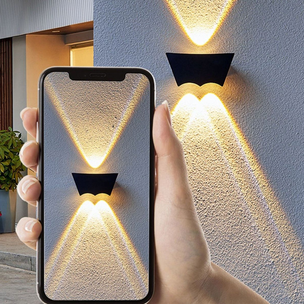 Modern LED Up Down Wall Washer Light – Waterproof Outdoor Black