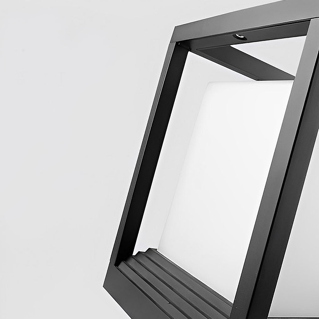 Modern Square Aluminum Solar LED Outdoor Fence Post Light