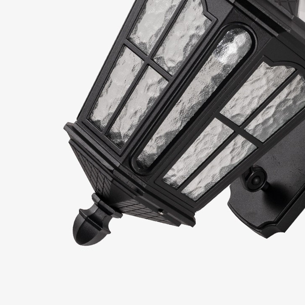 Modern Solar Outdoor Wall Light - Aluminum & Glass - Black