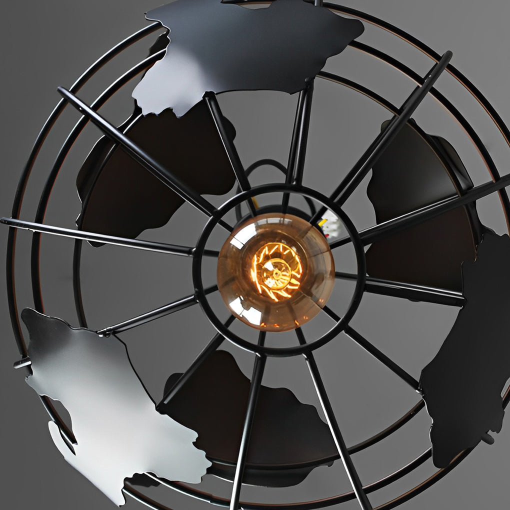 Globe Iron Pendant Light - Modern Retro Industrial Chandelier