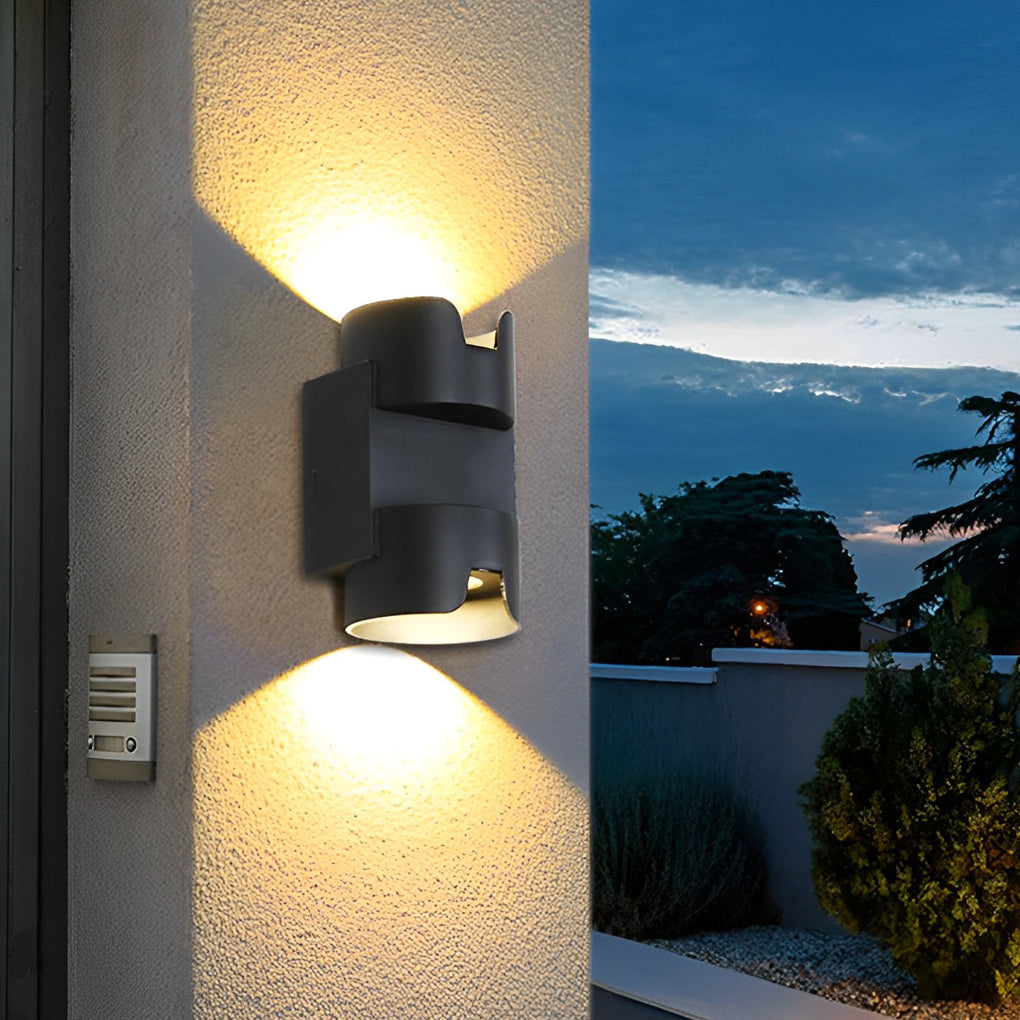 Modern Black Aluminum Waterproof Up Down LED Outdoor Wall Light