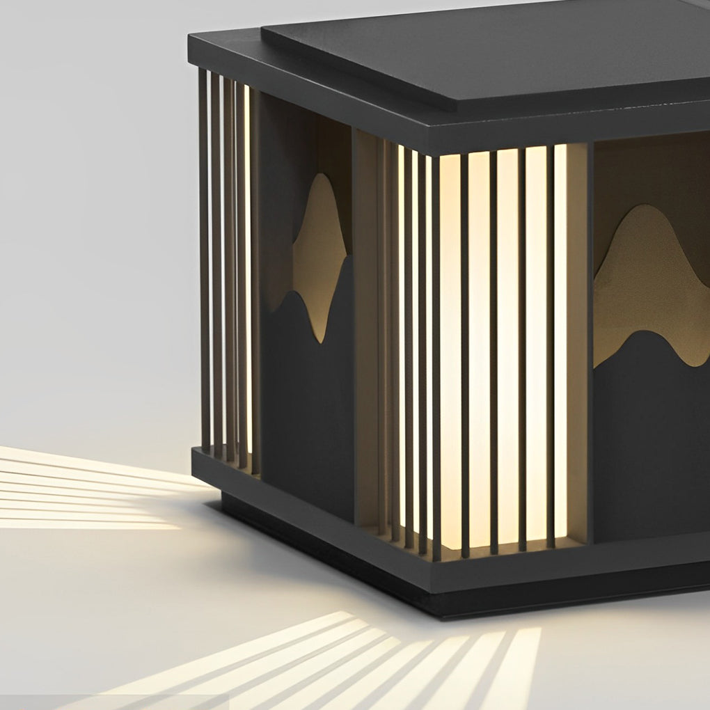 Mountain Scenery Solar Post Cap Light - Waterproof LED Outdoor