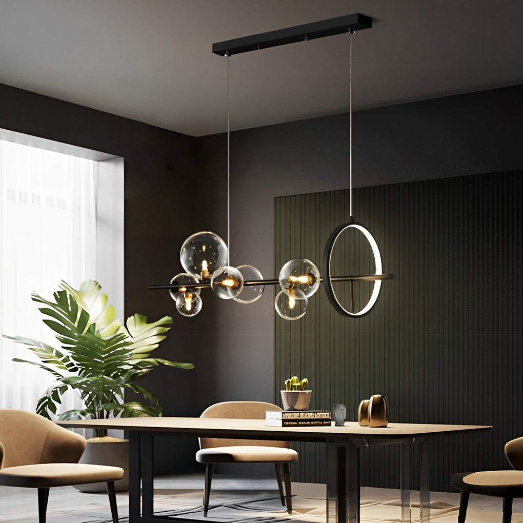 Modern Glass Bubble Chandelier – Black Nordic Pendant Light