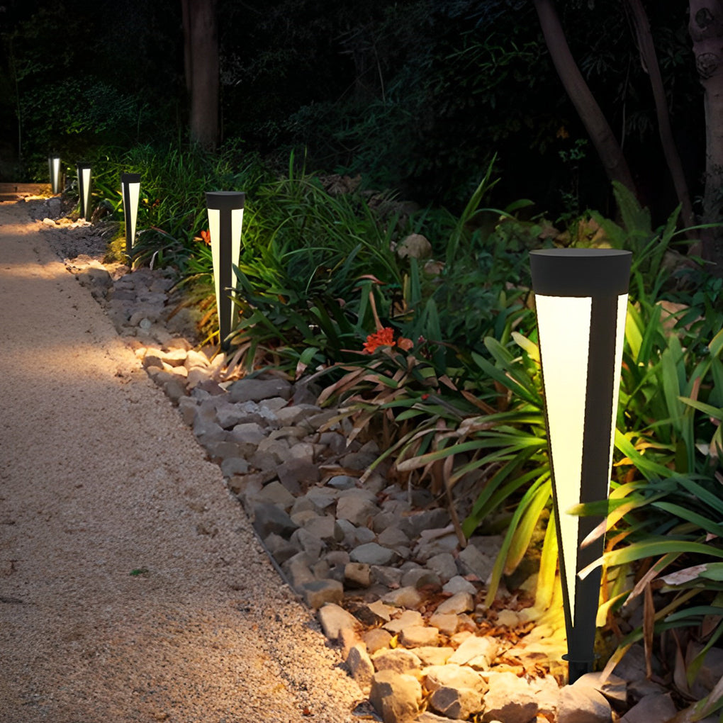 Modern Gray Solar LED Lawn Light Waterproof Aluminum Outdoor