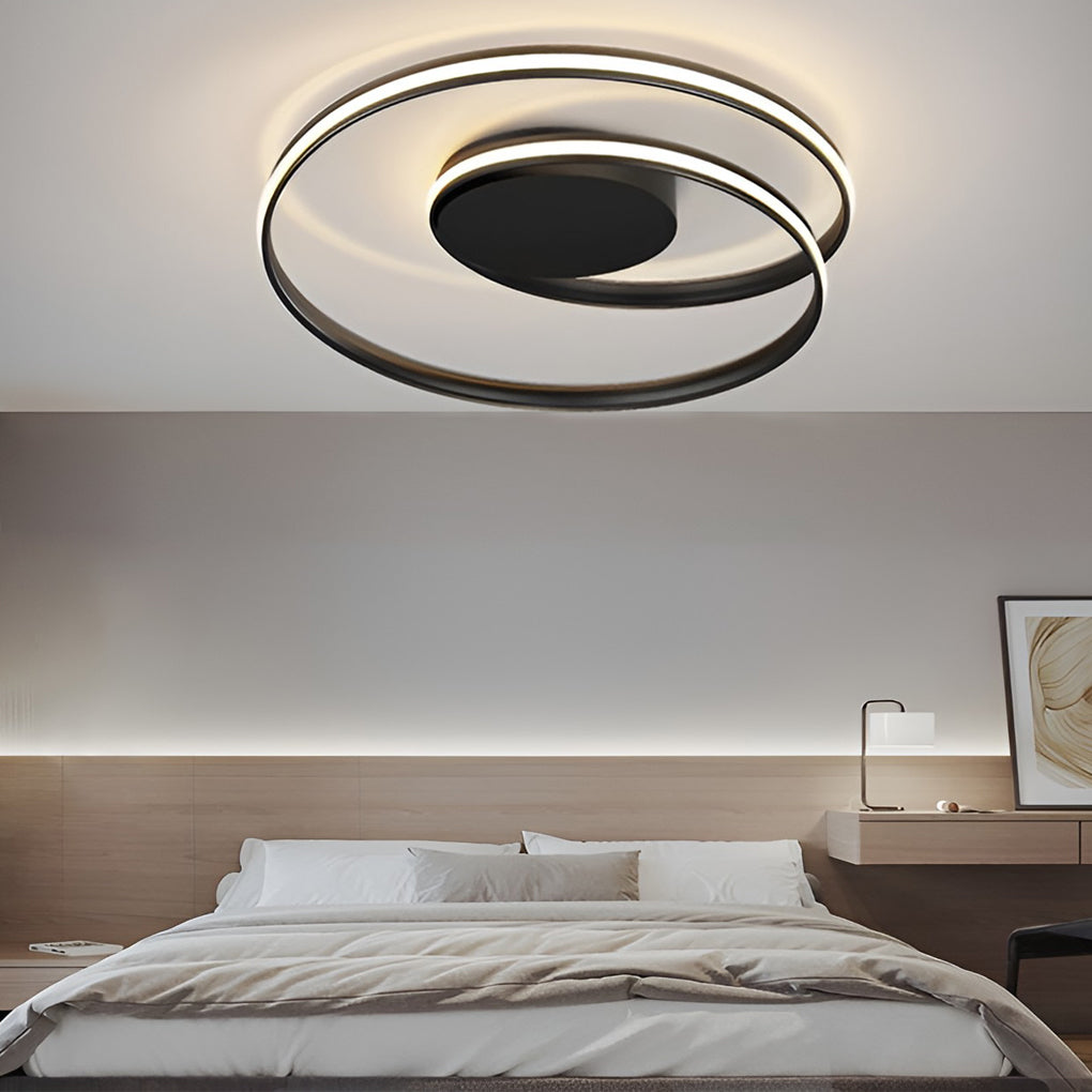 Modern Circular LED Flush Mount Ceiling Light with Dimming
