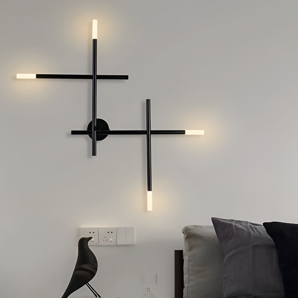 Modern Cross LED Wall Sconce in Iron & Acrylic
