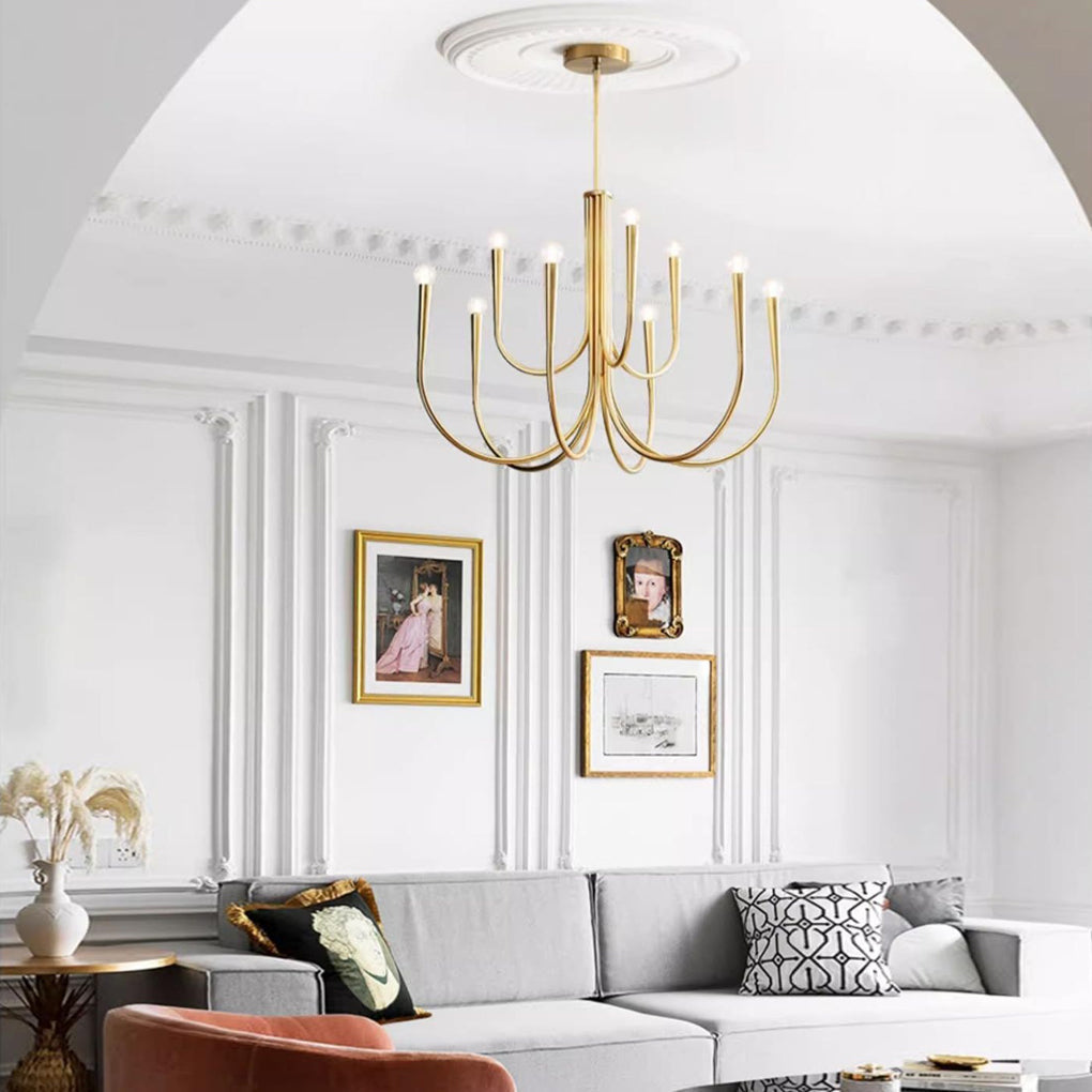 Retro Candlelight Chandelier with 3-Step Dimming LED