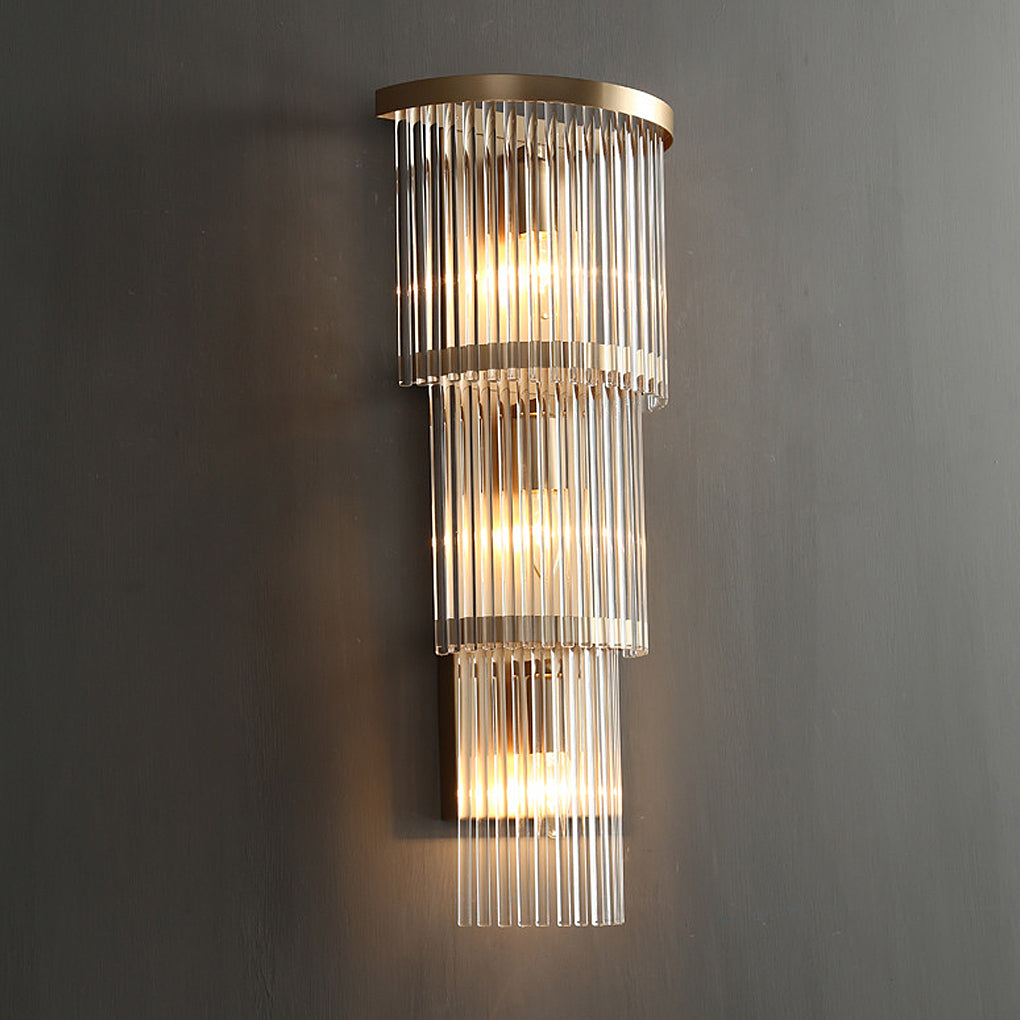 Crystal Wall Sconce with Warm Light – Gold Hardware Finish