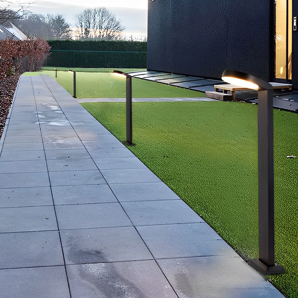 Modern Aluminum LED Lawn Lamp Black Outdoor Landscape Lighting