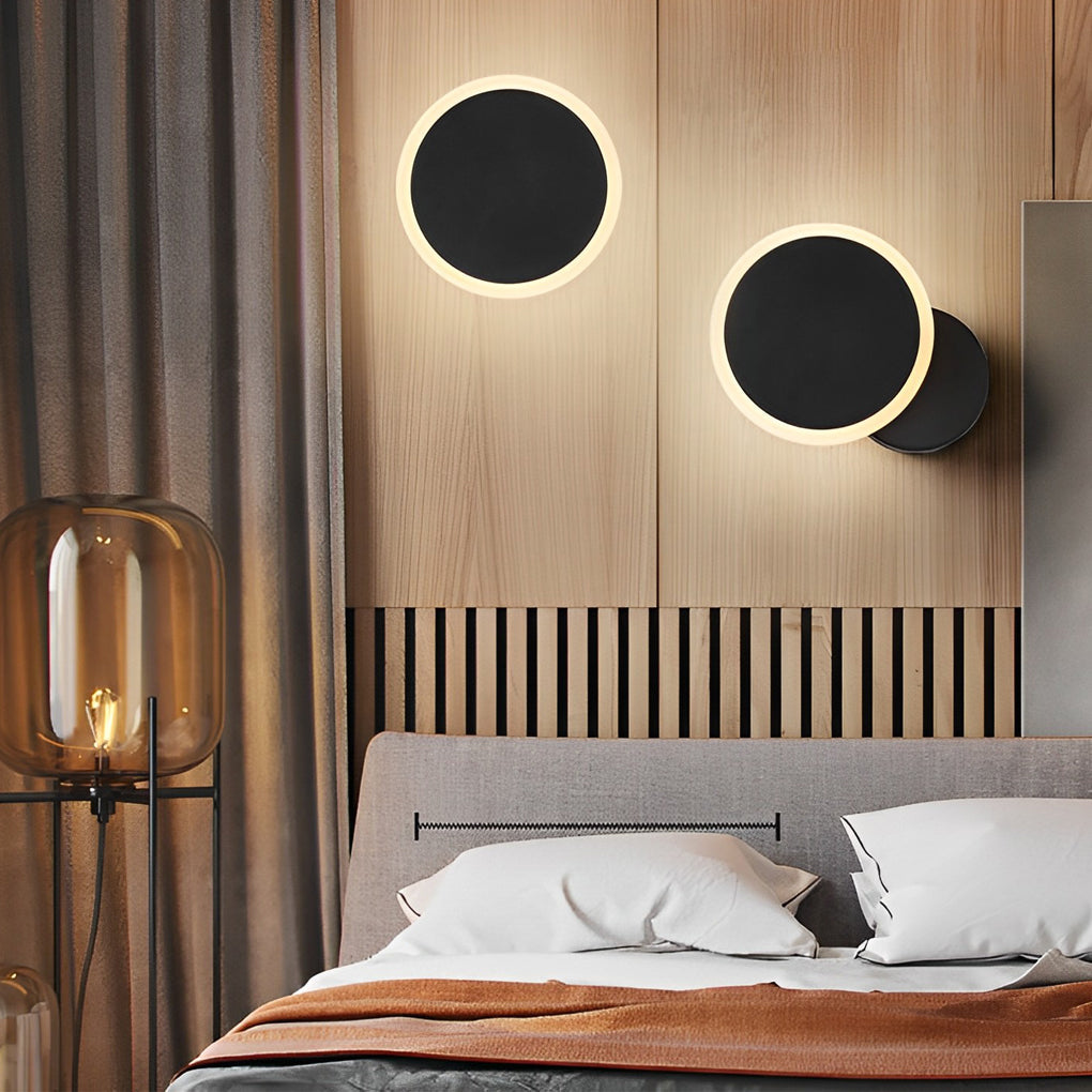 Rotatable LED Wall Sconce Modern Iron Acrylic Round Wall Light