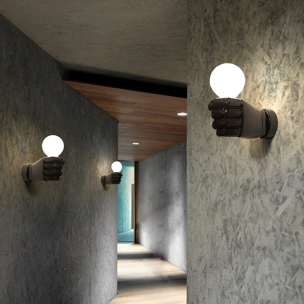 Industrial Fist Wall Sconce – Resin & Acrylic Modern Wall Lamp