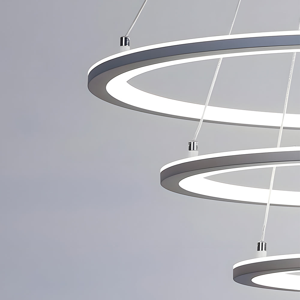 Modern 4-Ring LED Chandelier with Remote Control