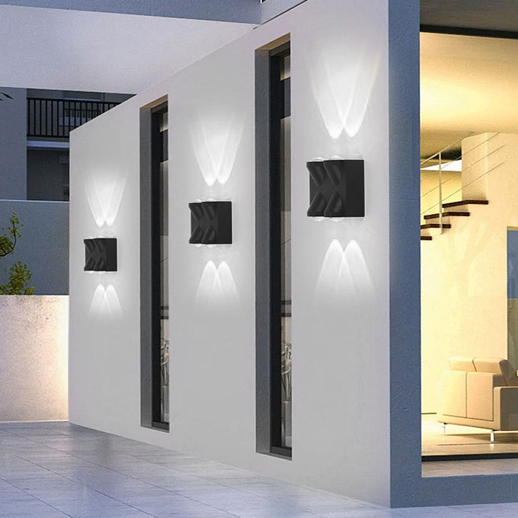 Modern Waterproof LED Wall Sconce Up Down Light Black