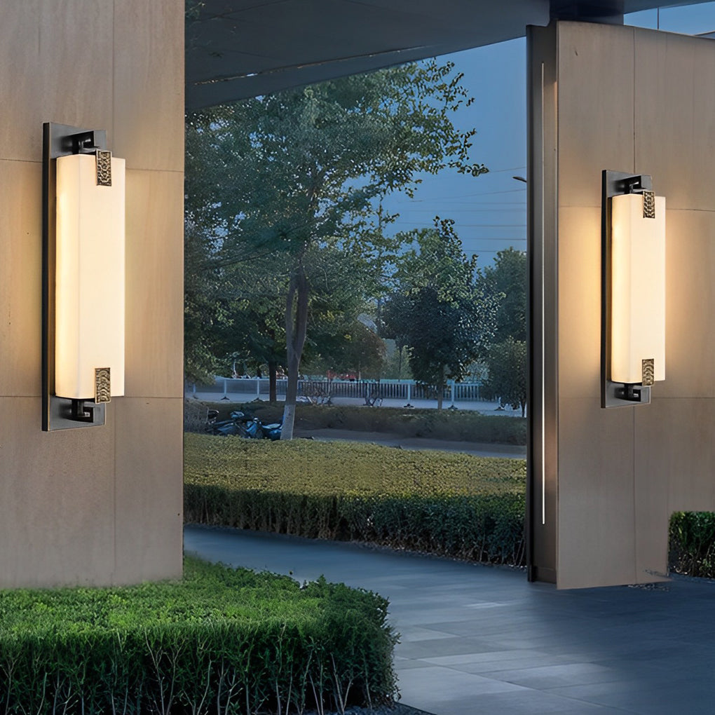 Outdoor Waterproof LED Wall Light with Marble Shade