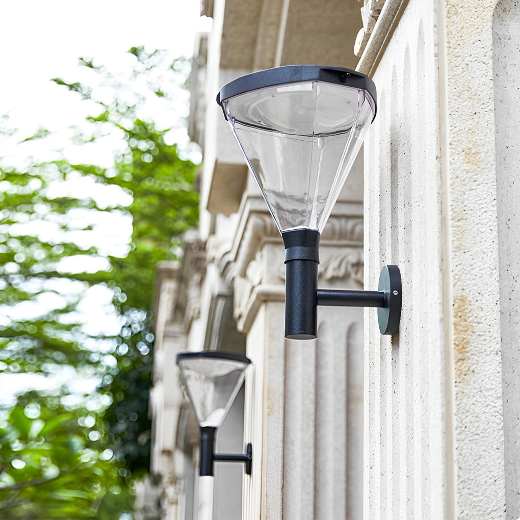 Modern Solar Outdoor Wall Light with Dual Color Temperature - Black