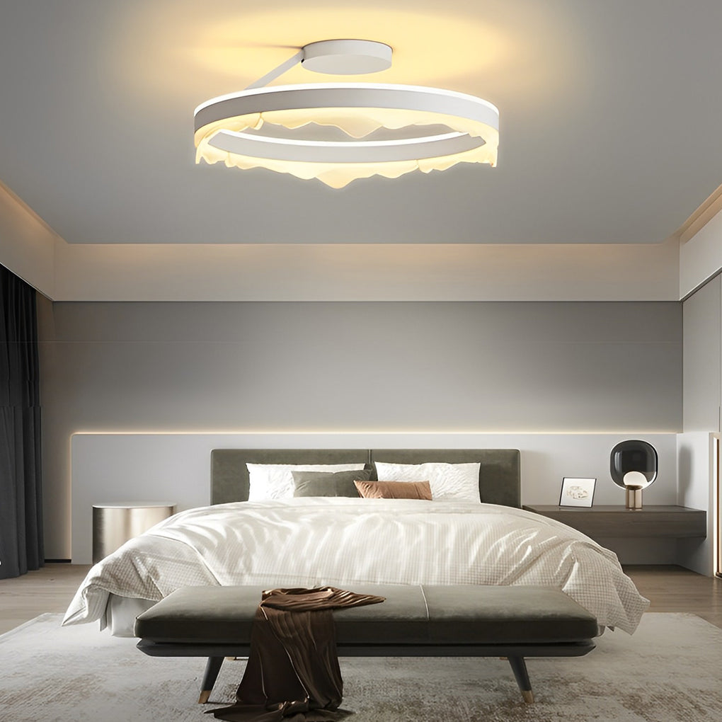 Modern Round LED Flush Mount Ceiling Light with Stepless Dimming
