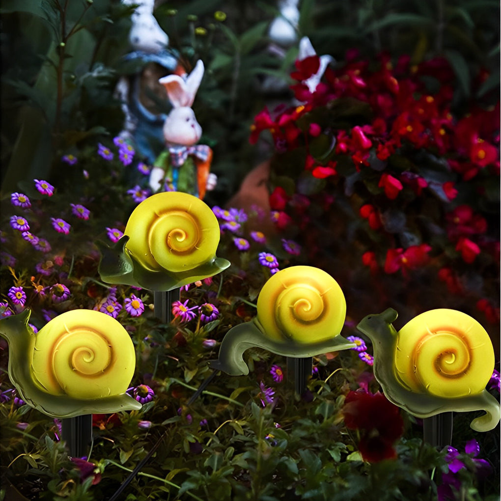 Solar Garden Animal Lights Set - Resin Birds Snails Butterflies