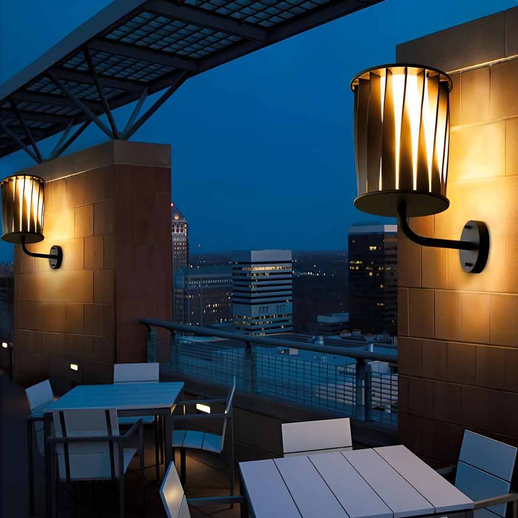 Modern Twisted Aluminum Outdoor Wall Lamp – Waterproof LED Light