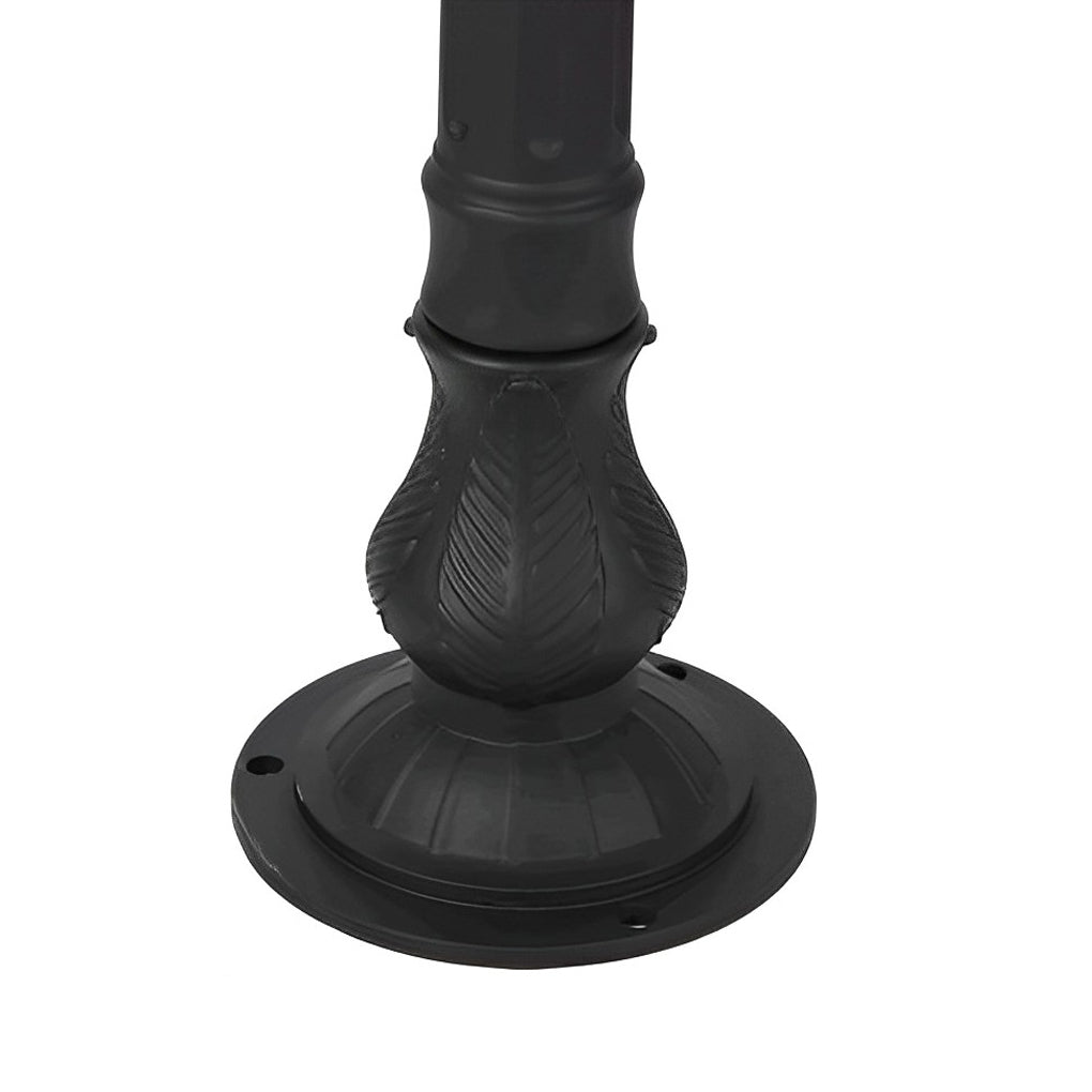 Outdoor Retro Post Lamp - Aluminum & Glass Landscape Light