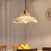 Modern Round Glass Pendant Light with Copper Fixture E27