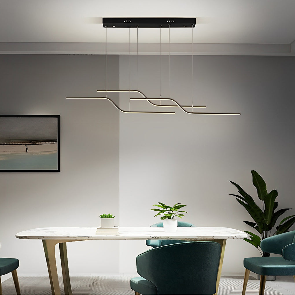 Modern Z-Line Dimmable LED Pendant Light with Remote Control