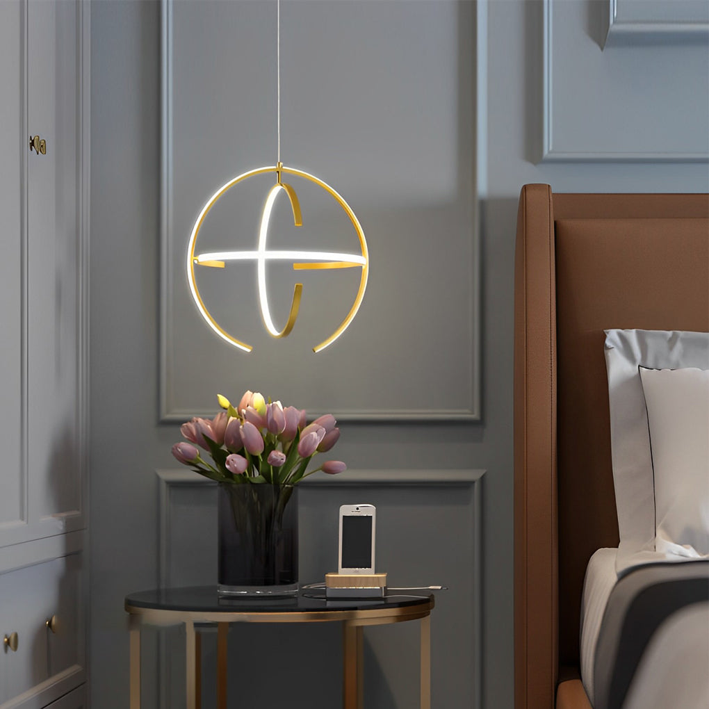 Adjustable Ring LED Pendant Light Modern Aluminum Kitchen Lighting