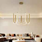 Modern LED Chandelier with 3-Step Dimming - Aluminum & Iron