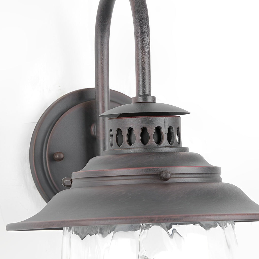 Modern Glass Aluminum Outdoor Wall Sconce with Stone Pattern Design