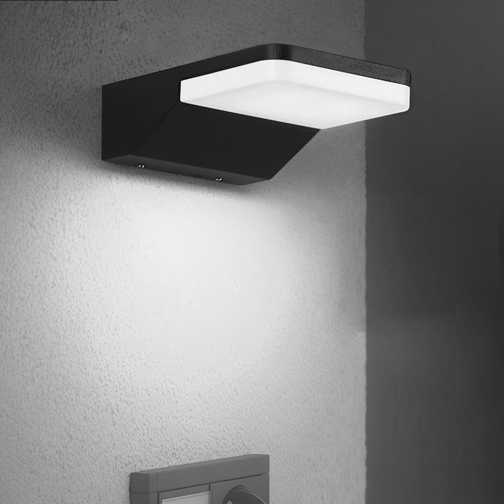 Modern Rectangular LED Outdoor Wall Sconce Black Waterproof