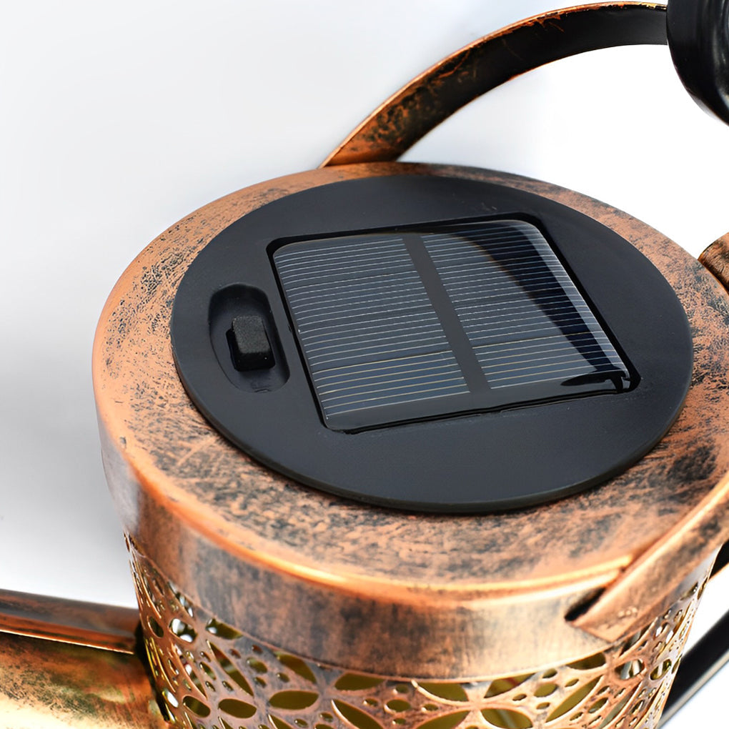 Solar LED Kettle Shower Garden Light Waterproof Outdoor Landscape