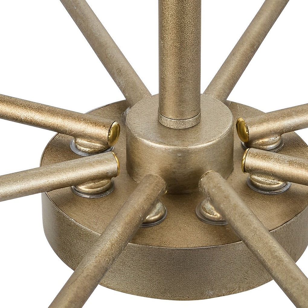 8-Light Industrial Chandelier with LED Three-Step Dimming