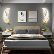 Modern Feather Resin Wall Sconce with Dimmable LED Strip - White