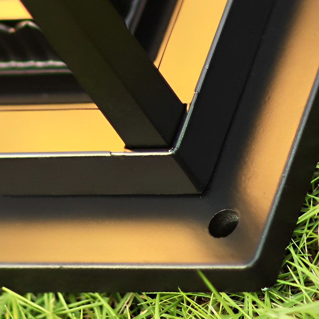 Square Black Solar Pathway Lights with Ribbed Glass & Aluminum