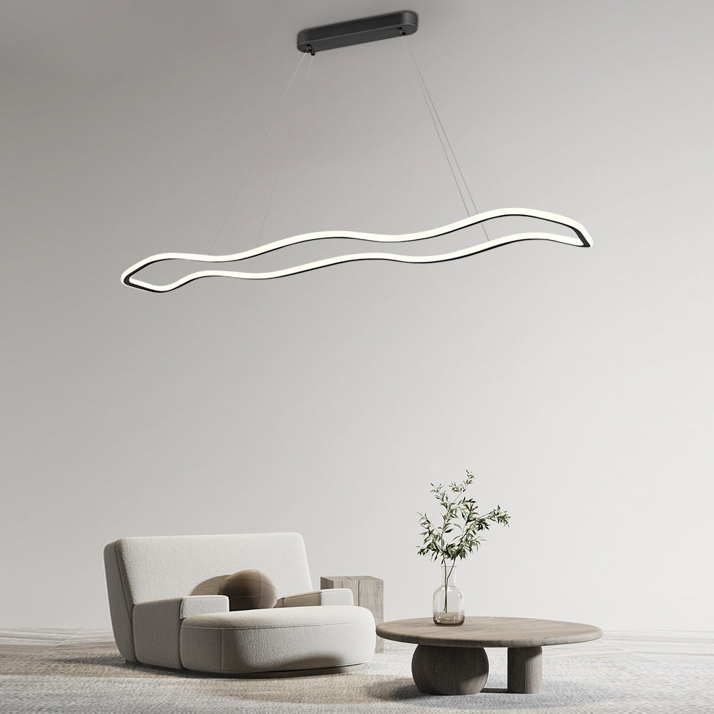 Wave Circular LED Pendant Light Modern Metal Chandelier