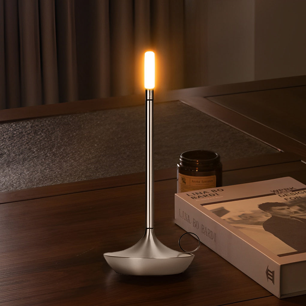 Cordless LED Wick Table Lamp with Touch Dimming & USB-C Charging
