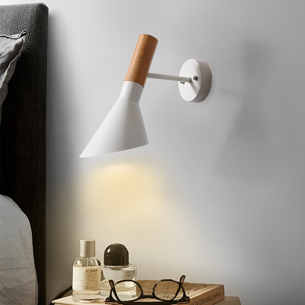 Modern Industrial Wood & Iron Wall Sconce with E27 Socket