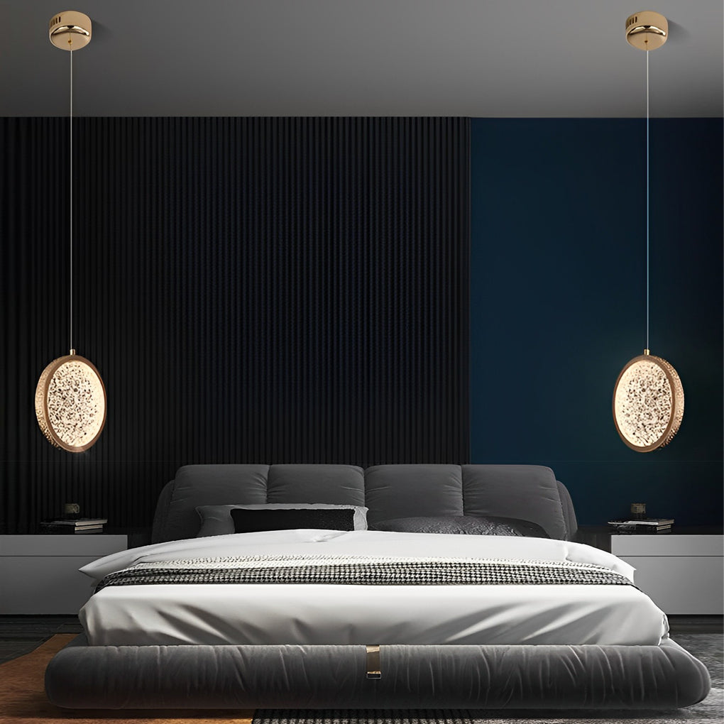 Modern Round Pendant Light with Iron & Acrylic Shade - 3-Step Dimming