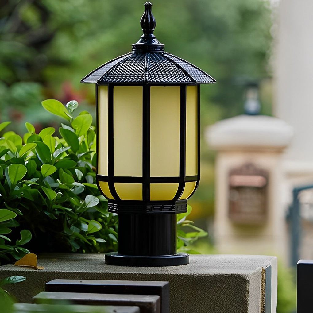 Retro LED Outdoor Post Light - Aluminum & Glass - IP55 Waterproof