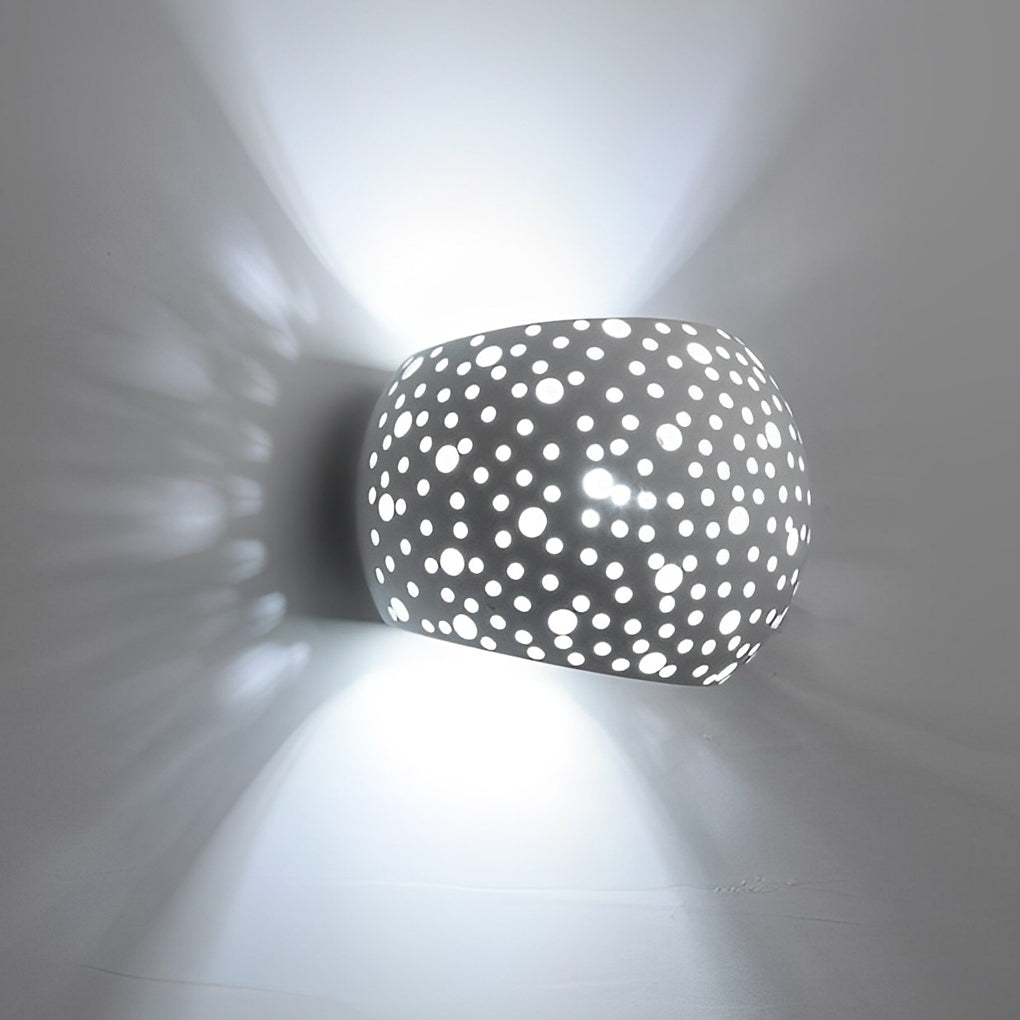 Modern Hollow Gypsum LED Wall Sconce - White Minimalist Up Down Light