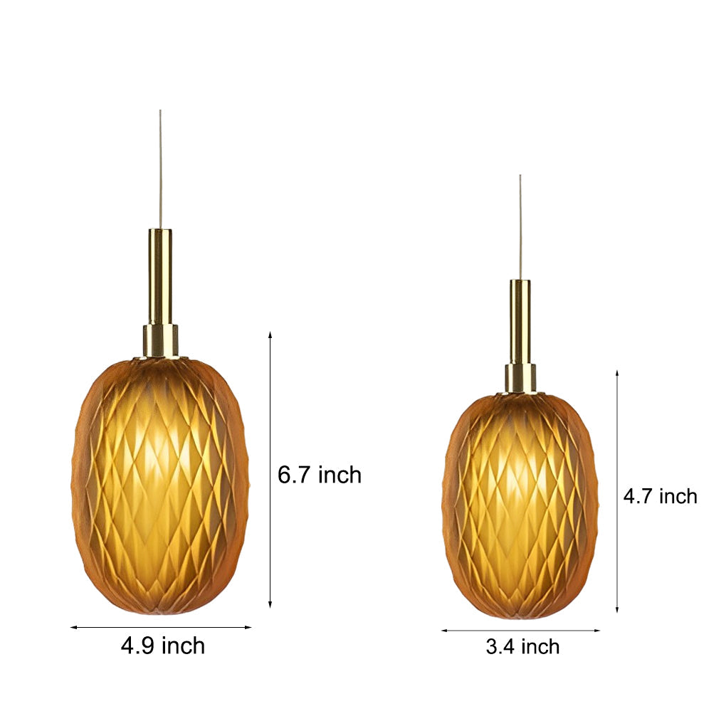Glass Lantern Pendant Light Modern Iron Ceiling Fixture