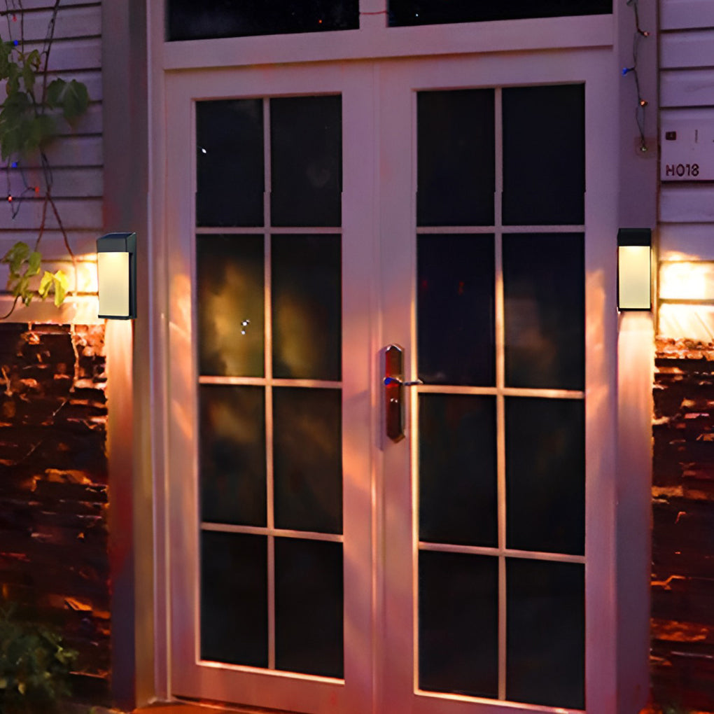Solar Outdoor Wall Sconce with Light Sensor - Set of 2